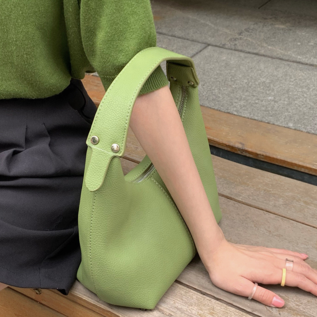 Amira Bag in Matcha, worn